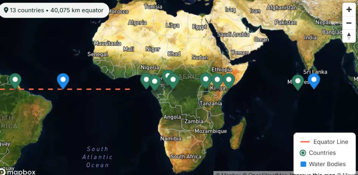 Countries does the Equator Pass Through