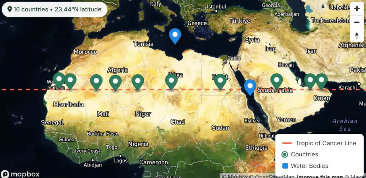 Tropic of Cancer pass through